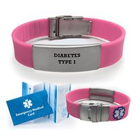 Diabetes Type 1 Medical Alert ID Bracelet for Women