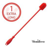 Bondeco Silicone Bottle Brush | 15" | Extra Long Handle Bottle Cleaning Brushes Ideal for Narrow Neck Containers, Water Bottles, Thermos, Hydro Flasks, Tumbler Bottles (1 Piece, Long)