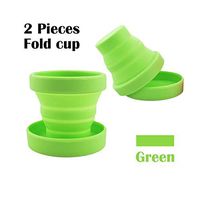 2pcs Sterilizer Cup Menstrual Cup Cleaner Microwave Sterilizing Collapsible Cups Flexible to Clean Recyclable Camping Foldable Cup Pink and Green Mid Size (1 Pink 1 Green, M)