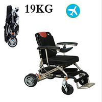AINIDEMA Lightweight Folding Carry Electric Wheelchairs, Airplane Adjustable Durable Wheelchair,Safe and Easy to Drive for Extra Comfort,19Kg,Metallic