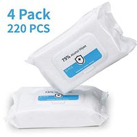 Detergent Wipes Clean Wipes，75% Solvent Content Clean Wipes - Wipes delivery time is 15 Working Days.（4 Packs，220 PCS）