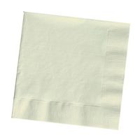 Creative Converting Touch of Color 2-Ply 50 Count Paper Beverage Napkins, Ivory (80161B)