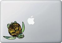 Yadda-Yadda Design Co. Honu Sea Turtle - Stained Glass Style Vinyl Decal for MacBook | Laptop | Indoor UseYYDC (Medium 4.5" w x 3.75" h) (Green-Brown)