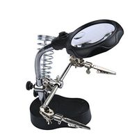 Watch Repair Tool,Helping Hand Magnifier Set and Soldering Stand Tool with LED Light Watch Repair (Black)