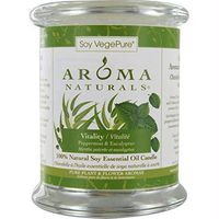 Aroma Naturals 100% Natural Soy Essential Oil Candle, Vitality, Peppermint & Eucalyptus, 8.8 oz (260 g)
