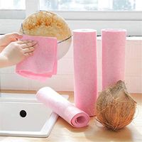Kitchen Cleaning Cloth,Highly Absorbent Dish Washing Towel, Kitchen Padded Lazy Cleaning Rag,30x300cm Coconut Shell Rag