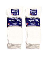 Diabetic Socks Crew Socks 3, 6,9 or 12-Pack Physicians Approved Crew Diabetic Socks Cotton by Sole Trendz (6 Pairs of White, 10 to 13 Men Size)