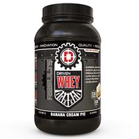 Driven WHEY- Grass Fed Whey Protein Powder: Delicious, Clean Protein Shake- Improve Muscle Recovery with 23 Grams of Protein with Added BCAA and Digestive Enzymes (Banana Pie, 2 lb)