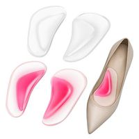 Gel Arch Support Insoles, Arch Support Pads for Flat Feet, Gel Arch Support for Plantar Fasciitis, Fallen Arches, Heel Spurs Pain Relief, Worn in Various Shoes(2 Pairs)