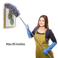 Jolitac Microfiber Duster with Extension Pole, High Reach Dusting Kit 95 inches, Bendable Washable Duster Cleaning Kit for Roof, Ceiling Fan, Blinds, Cobwebs, Baseboards