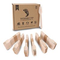 Sustainable Step - Disposable Wooden Forks 280 count | Plant a Tree in a US National Forest | Biodegradable Eco-Friendly Plastic Cutlery Alternatives