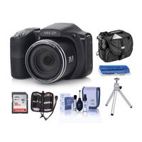 Minolta M35Z 20MP 1080p HD Bridge Digital Camera with 35x Optical Zoom, Black - Bundle with Camera Case, 16GB SDHC Card, Memory Wallet, Cleaning Kit, Card Read er, Tabletop Tripod