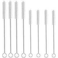 BBDOU Drinking Straw Cleaning Brush Kit Straw Tube Pipe Cleaner Nylon Bristles Stainless Steel Long Handle Cleaning Brushes for Multiple Size Straws, Set of 8