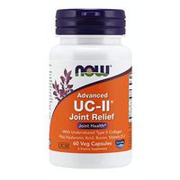 NOW Supplements, UC-II Advanced Joint Relief with Undenatured Type II Collagen, plus Hyaluronic Acid, Boron, Vitamin D-3, 60 Veg Capsules