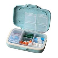 super1798 Pill Organizer, 3/6 Slots Moisture-Proof Pill Box Storage Case Travel Organizer Blue 6 Compartments