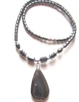 Healing Hematite Necklace with Big Tear Drop