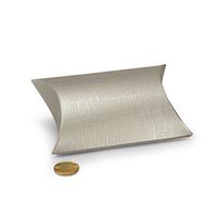Silver Embossed Pillow Boxes | Quantity: 200 Width 1
