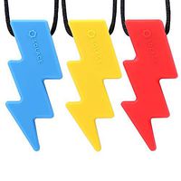 Chewelry Sensory Chew Necklace for Boys & Girls - Chewlery Necklaces for Kids with Autism ADHD - Chewy Oral Chewing Toys - Lightning 3-Pack by Solace