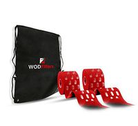 WODFitters Extra Breathable Porous Kinesiology Tape - 2 Pack with Carrying Bag | Durable, Adhesive & Elastic Cotton Kinesiology Athletic Tape (2 Pack, Red with Holes)