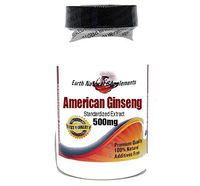 American Ginseng Standardized Extract 500mg * 100 Capsules 100% Natural - by EarhNaturalSupplements
