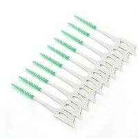 Grey990 40 Pcs Toothpick Picks Soft Teeth Slit Brush Massager Oral Dental Health Care Random Color