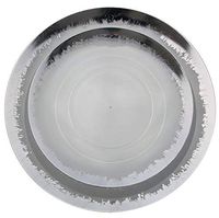 Trendables 60 Pack Combo Plastic Plates Set - 30 - 10.25 inch. Plastic Dinner Plates & 30 - 8 inch. Dessert Disposable Plates - Clear Plastic Plates For Parties With A Silver Scratched Design Rim
