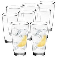 Youngever 22 oz Bistro Clear Plastic Tumblers, Premium Quality Plastic Drinking Glasses, Reusable Plastic Cups, Unbreakable Glasses, Set of 6