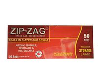 Zip Zag Super Tough, resealable, Smell Proof Bags - Large (50/Box)
