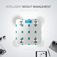 LYAOE Bluetooth Body Fat Scale Honeycomb Icon Pattern White Smart Wireless Scale with LCD Display Measuring Body Weight Bmi and Health Digital Scale