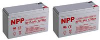 NPP NP12-9Ah 12 Volt 9Ah Sealed Lead Acid Battery with F1 Style Terminals / (2pcs)