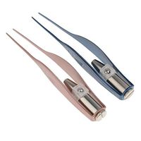 dailymall 2 Pieces Ear Care Stainless Ear Wax Curette Tweezer Cleaner Remover Tool - Blue+Pink