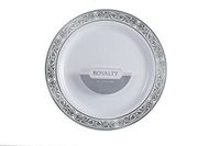 Royalty White/silver Elegant Design 6inch Plate 10ct