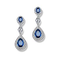 Goober Liu Solid Triangle Modeling Fashion Crystal Earrings,Zircon-Gemstone Eardrop, 1 Pair (Blue)