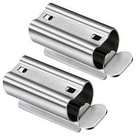 MISAZ Set of 2 Rolling Tube Squeezer, Stainless Steel Manual Rotate Toothpaste Dispenser Seat Holder Stand for Artist, Hair Salon, Painter