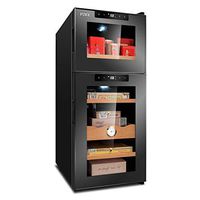 Cigar Humidor Cooler Constant Temperature Control Humidity Double Door Cabinet Hold up to 150 Cigars and Multiple Bottles of Tea