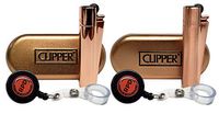 Clipper Metal Cigarette Lighter"Rose Gold" Collection with RPD Lighter Lasso (2 Pack)