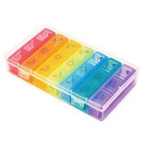 ZAXOP Weekly Pill Box, 7 Day Travel Pill Organizer,Morning Afternoon Evening 3 Times A Day,Large Capacity Pill Case, BPA Free