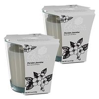 Aroma From Nature Persian Jazmine 4 oz AireCare Scented Candle - 2 Pack - Aromatherapy Candles - Home Fragrance - Apothecary Glass With Single Wick