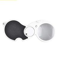 Jiu Si- Magnifying Glass - Portable Reading Magnifying Glass Folding Handheld High-definition High Magnification Magnifying Glass Reading for The Elderly With LED Lights Jewelry Jade Identification Mo