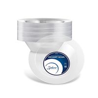 SPHERE PLASTIC BOWLS/SMALL DISPOSABLE BOWLS | 6 Ounce Party Bowls | Round Clear Dessert Bowls, 40 Pack | Elegant & Sturdy Heavy Duty Party Supplies Plates for all Holidays & Occasions