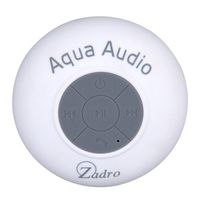 Zadro The Original Aqua Audio Water Resistant Bluetooth Wireless Shower Speaker, White