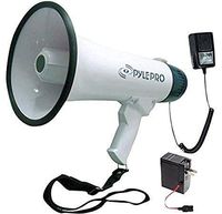 Pyle Bullhorn Megaphone Speaker with Built-in Rechargeable Battery, 10 Second Memory Record, Detachable Handheld Microph