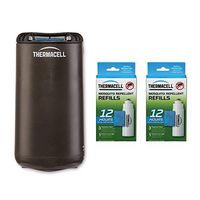 Thermacell Outdoor Portable Insect Repeller, Graphite Bundle with 12-Hour Mosquito Repellent Refill (2 Pack)