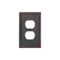 Jackson Deerfield 3008AZ Imperial Bead Antique Duplex Outlet Wall Plate, Bronze