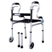 Walkers Can Take The Aluminum Alloy Folding Wheel Stand Armrest Walking Auxiliary Rehabilitation Training Elderly Disabled Four Corners 51cm55cm80cm MUMUJIN
