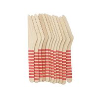 Youmewell Disposable Wooden Cutlery Red Striped Wooden Knives 108 Count