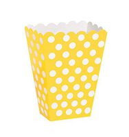 Yellow Polka Dot Popcorn Treat Boxes, 8ct