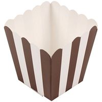 JAM PAPER Popcorn Box - 3 x 3 - Brown Striped - 10/Pack