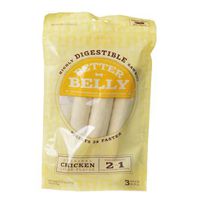 Better Belly 3-Pack Highly Digestible Gentle Rawhide Original Chicken Liver Flavor Treat Snack Rolls for Dogs (Large)