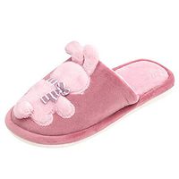 HebeTop Women Men Cute Couple Animal House Slippers Winter Warm Slip On Clog Shoes Indoor Outdoor Purple